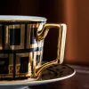 Luksusowy projektant kubek High Sense Sense Vintage Ceramic Mub Restaurant Hotel Popołudniowa herbata kość-china Puchary Luckyshome-6 CXG92715