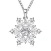 Pendentif Colliers Flocon De Neige Zircone Cristal Argent Plaqué Cadeau De Fête En Gros Bijoux Collier Femmes Anniversaire Mode