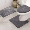 3pcs غطاء المرحاض مقعد غير انزلاق على مقياس حمام الحمام الحمام المطبخ ممسحة السجاد ديكور وسادة ناعمة دافئة WC الغطاء #T Y200108278B