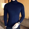 Herrtröjor märke män turtleneck tröjor och tröjor mode stickade tröja vinter män pullover homme ull casual fasta kläder 230927