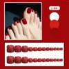 Faux ongles blanc chery couleur orteil ongles style coréen patch polyvalent amovible imperméable 24 durable