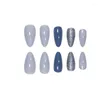 Faux ongles Pothérapie Texture avancée européenne et américaine portant des ongles gris poudre scintillante Ins Style Patch