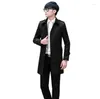 Herrgravrockar Spring Autumn Slim Sexig Short Coat Men mode Casual Single -Breasted Mens Overcoat S - 9xl