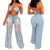 Vrouwen Jeans 2023 Plus Size Casual Denim Ripped Wassen Broek Set Harajuku Vintage Y2k Streetwear Pantalones De Mujer