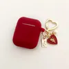 Hörlurstillbehör Vintage Roses Pearl Keychain Wine Red Silicone Fall för Bluetooth Headset Cover Sweet Sweet 230927