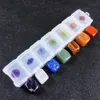 Decorative Objects Figurines Chakra reiki CrystalsNatural crystal gem square seven chakra energy healing stone set 230926