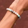 KunJoe – Bracelets à maillons pour hommes, couleur mixte, verre, imitation de perles, fait à la main, Simple, perlé, bijoux cadeau de fête, 2023