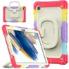 Fundas de silicona con agarre manual de rotación 360 para Samsung Galaxy Tab A8 10.5 X200 X205 X207 Funda duradera resistente a prueba de golpes con correa ajustable para el hombro