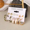 Stud punk Leopard Acryl Finrings Hoop Coldings for Women Trendy Gold Srebrny kolor Butterfly Pearl Circle Prezenty Biżuteria 230926