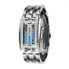 Orologi da polso Orologio da polso per amanti del lusso Impermeabile Uomo Donna Acciaio inossidabile Blu binario luminoso Display elettronico a LED Orologi sportivi