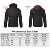 Vestes chauffantes d'hiver pour hommes, 9 places, rembourrées, chauffantes par USB, Thermostat intelligent, couleur Pure, vêtements chauffants à capuche, imperméables