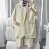 Men's Suits Summer Male Casual Suit Jackets Blazer Set Streetwear Stylish Korean 2 Pieces Sets With Shorts 2023 Overcoat &
