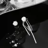 Dingle örhängen asymmetrisk svart roshjärta för kvinnor kvinnlig fransk vintage pärla tofs örhänge flickor mode lyx smycken gåva