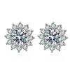 1CT Moissanite Earring for Women Girl 925 Sterling Silver Sparkling Diamond Ear Studs Bröllopsengagemangsmycken gåva