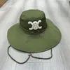 Chapeau C Chapeau de soleil Chapeaux de créateurs Chapeau pare-soleil à bord d'arc Chapeau de pêcheur vert militaire double pour femmes Celi chapeau FRFU