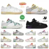 Low Lot 01-50 Casual Shoes Offs White Dunks Женская обувь мужская Designer Hairy Suede Leather Canvas Mix Platform Flat Sneakers White Black Pink Lows Trainers