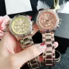 2023 orologi da polso di marca di moda di vendita calda ragazze da donna cristallo 3 quadranti stile cinturino in acciaio orologio al quarzo regalo dropshipping all'ingrosso