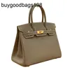 Bags Pure Hand Sewn Brand Womens Bag Luxury Original Togo Leather Handbag 30 of Elephant Grey Large Capacity Ba0x