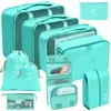 Borsoni 78910 Pezzi Set Organizzatore da viaggio Borse portaoggetti Valigia Cubi da imballaggio Set Custodie Bagagli portatili Abbigliamento Scarpe Tidy Pouch Pieghevole 230926