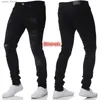 Herren Jeans 2023 Weiße Stickerei Skinny Ripped Jeans Männer Baumwolle Stretchy Slim Fit Hip Hop Denim Hosen Lässige Jeans für Männer Jogginghose L230927