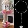 2Set Round Circle Balloon Holder Bow Arch Balloons Column Stand Baby Shower Balloons Decor Kids Birthday Party Supplies211p