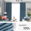 Curtain 310cm Height 100 Blackout Solid Color Soundproof Faux Linen Curtains For Bedroom Living Room Drapes Window 230927