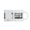 Coffee Mug Cup med Dunder Mifflin Office-Worlds Boss 11 oz roligt keramiskt kaffete kakao mugg unik kontorspresent T200104284V