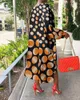 Casual Dresses 2023 Spring Autumn Clothing Gradient Polka Dot Bat Sleeve Loose Midi Dress Fashionwear Long Tunics Women's