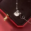 Wisiorki 925 Sterling Silver Fine Jewelry Lucky Bean Longevity Lock Lock Wisiant Naszyjnik Choker C-D6418