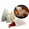hight quality Portable 100pc 8x10cm Cotton Muslin Reusable Drawstring Bags Packing Bath Soap Herbs Filter Tea Bags188k
