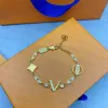 Elegant Bracelet Fashion Bangle Man Woman Stone Chain Wedding Bracelets Special Letter Designer Jewelry Silver Gold Option with BOX