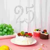 Инструменты для торта, блестящий топпер STOBOK 25, выбор для вечеринки в честь 25-го дня рождения, модное украшение со стразами для