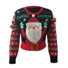 Женские свитера с вышивкой Санта-Клауса, уродливый свитер, женский милый пуловер с каймой, короткий рождественский укороченный женский костюм, уличная одежда