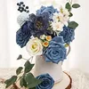 Faux Floral Greenery Artificial Flowers Fake Dusty Blue Peony Flowers Combo For DIY Wedding Bridal Bouquets Centerpieces Home Decorations 230926