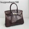 Designer Bags Bag Crocodile Grain Cowide Womens kvalitet och mode bärbar en axel messenger ädla Fas d69j