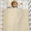 Couvertures bébé pour bébés garçons filles poussette literie berceau cellulaire 90 70 cm tricot enfant en bas âge en plein air lancer tapis de jeu couleur pure