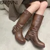 High Women Fashion Knee Slip On Ladies Low Heel Knight Boots 2023 New Autumn Winter Women's Biker Booties T230927 6c81 's