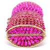 Evening Bags Magenta Fashion Crystal Clutches Bag Party Purse Luxury Clutch Ladies Night Wedding Chain HandBag Q65 230926