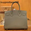 Bags Pure Hand Sewn Brand Womens Bag Luxury Original Togo Leather Handbag 30 of Elephant Grey Large Capacity Ba0x
