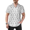 Men's Casual Shirts Dalmatian Print Beach Shirt Cute Cartoon Animal Summer Street Style Blouses Short Sleeves Design Tops Plus Size