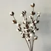 Decorative Flowers & Wreaths Flone Dried Flower Cotton Branch 6 Head Long Simulation Tree Home Wedding Decor Artificial297m