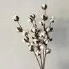 Couronnes de fleurs décoratives, fleurs séchées, branche de coton, 6 têtes longues, Simulation d'arbre, décoration de mariage à domicile, artificielle 297m