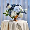 Faux blommor grönare konstgjorda blommor falska dammiga blå pionblommor kombinationer för diy bröllop brud buketter centerpieces hem dekorationer 230926