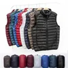 Męskie kamizelki Bang 6xl Męskie bez rękawów ciepłe kamizelki Ultra Light Down Vest Man Winter Solid Tlee Bez rękawów Lekkie wodoodporne kamizelki 230927