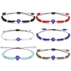 Frisado trançado mau olho azul fios pulseira artesanal jóias colorf contas de cristal pulseiras para mulheres menina jóias pulseiras dhkf4