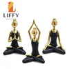 Obiekty dekoracyjne figurki Liffy Yoga Statues Decor Decor Ornaments 3 szt. Meditowanie Meditowanie Lady Joga Pose Figurine Table Dekoracja dekoracyjne Dekoracje 230926