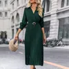 Casual Dresses Fashionabla Women Dress Stylish Lapel Design V-Neck Midi Elegant A-Line Cut for Weddings Cocktail Parties 3 Years