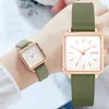 Gaiety marque mode femmes montre Simple carré Bracelet en cuir dames montres Quartz montre-Bracelet femme horloge Drop288f