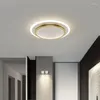 Plafonniers LED moderne rond créatif doré encastré luminaire pour salon salle à manger étude entrée