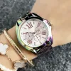 MKK Hot Sale Fashion M design Brand Watches women Girl 3 Dials colorful style Metal steel band Quartz Wrist Watch women watch designer Wholesale Free Shipping